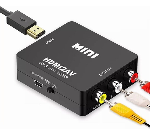 Convertidor De Hdmi A Rca Av 1080p, Adaptador De Tv, Audio