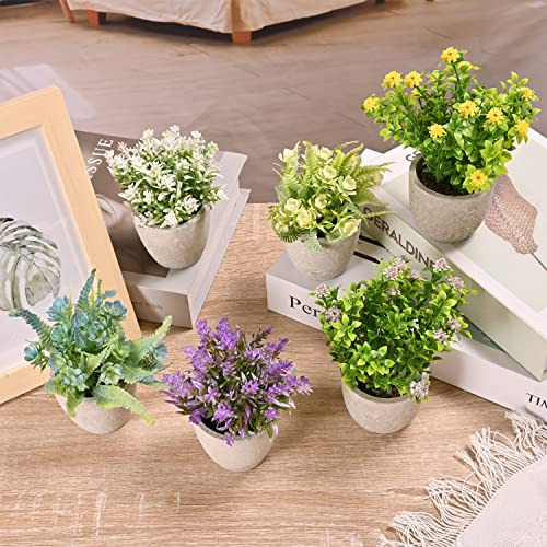 Conjunto De 6 Arreglos De Flores Artificiales En Maceta, Flo