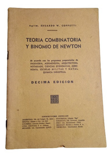 Coppetti. Teoría Combinatoria Y Binomio De Newton