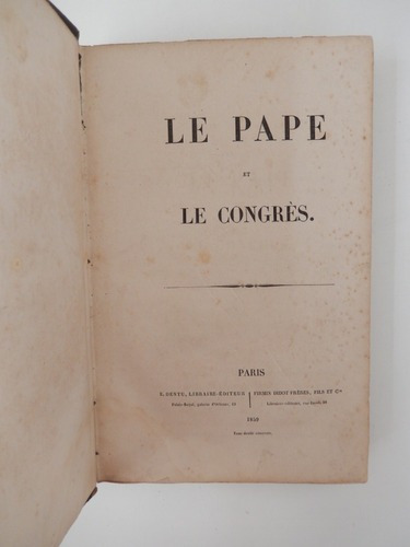 Libros Y Cartas Sobre El Papado En La Francia Del 2º Imperi