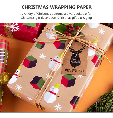 Papel De Envolver Kraft De Navidad Papel De Regalo De Navida