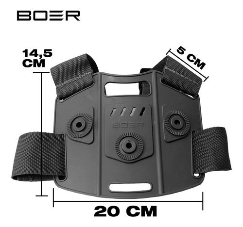 Funda Pistolera Táctica Glock Porta Cargador Simple Muslera