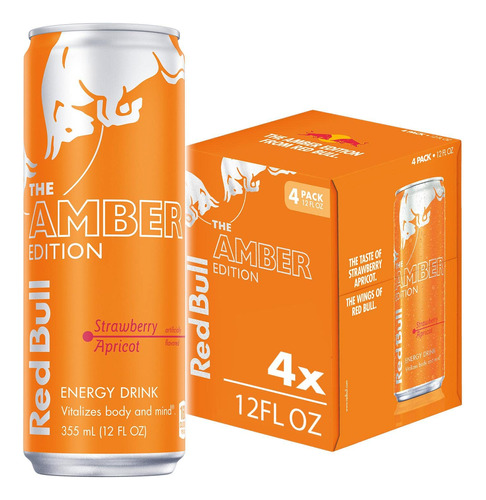 Energy Drink, Amber Edition Strawberry Apricot, 12 Fl Oz (pa