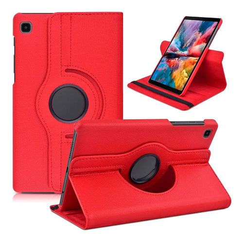 Capa Giratória Para Tablet Galaxy Tab A7 Lite 8.7 T225 T220 Cor Vermelho