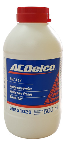 Fluido De Freio Dot4 Lv 500ml Acdelco 98551029