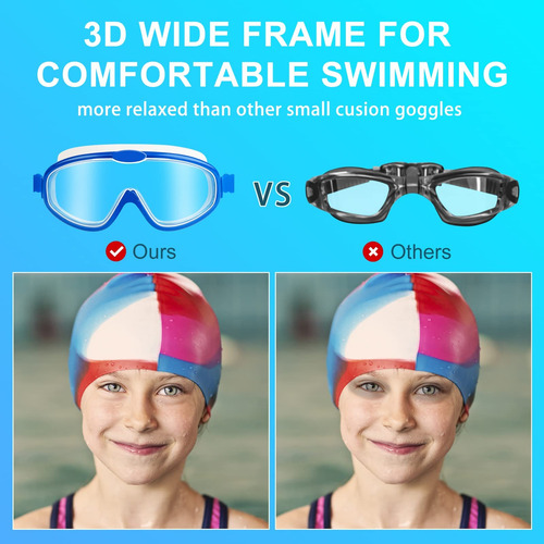 2 Pcs Gafas De Natación Para Niños, Lentes De Natación Con