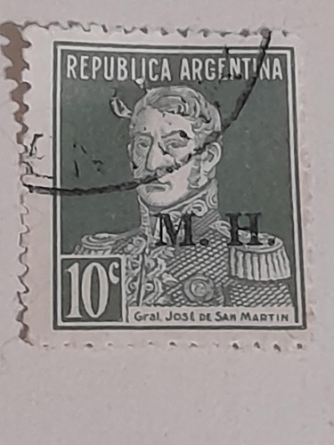 Estampilla Argentina San Martín 10c   009   (a3)