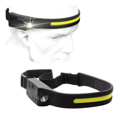 Linterna Led + Cob Cintillo Con Sensor, Tipo Minero Cabeza