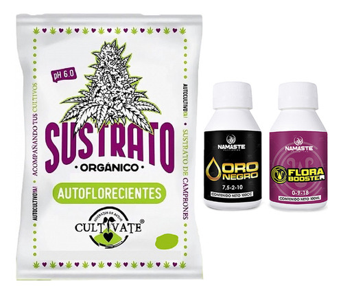 Sustrato Autoflorecientes 80lt Oro Negro Flora Booster 100ml