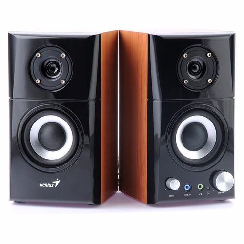 Imagen 5 de 6 de Parlante Genius SP-HF500A negro y madera 220V