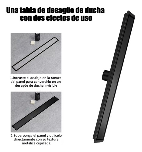 Coladera De Baño Acero Inoxidable Invisible Desagüe 10x80 Cm