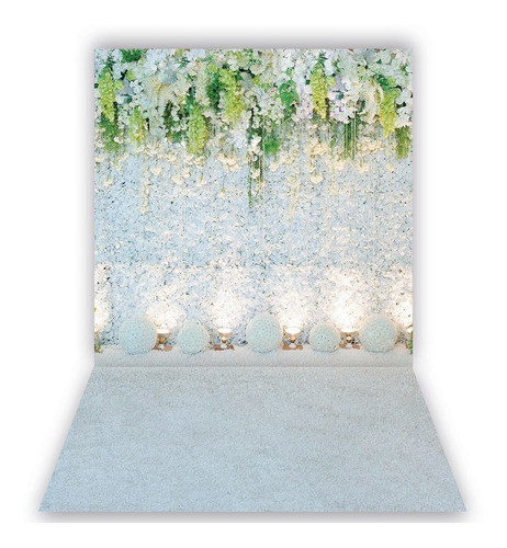 Fundo Fotográfico - Flores Branca Namorados 1,50x2,70 35