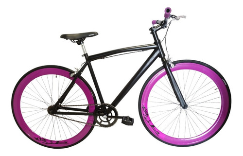 Bicicleta Urbana Rin 700 Fixed Manubrio Recto Color Violeta Tamaño Del Marco 53 Cm