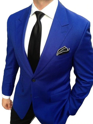 Terno Slim Masculino Azul Royal- Paletó+calça+colete+barato