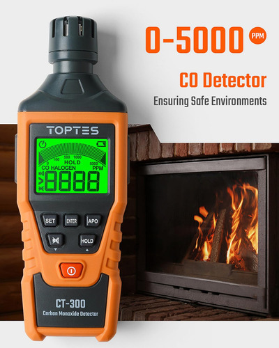 Detector Monoxido De Carbono Portatil Alarma Audible Visual
