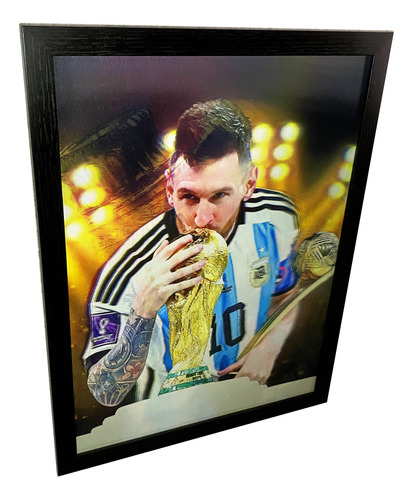 Cuadro Lenticular 3 Imágenes De Futbolistas 40x30 Cr7 Messi