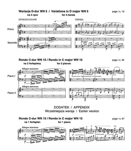 Variations In D Major & Rondo In C Major, 2 Pianos, 4 Hands.