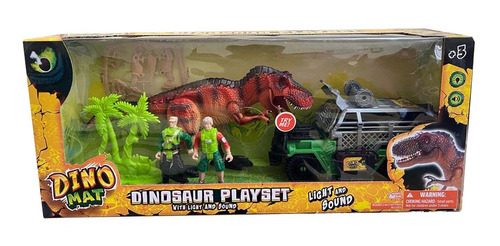 Playset Dinomat Vehiculo Con Dinosaurio Luz Sonod Art Ik0116