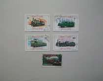 Comprar Lote De Estampillas De Barcos Veleros Locomotoras Trenes
