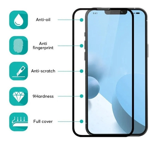 Vidrio Templado Para iPhone 13 Mini 9d Vision Mejorada