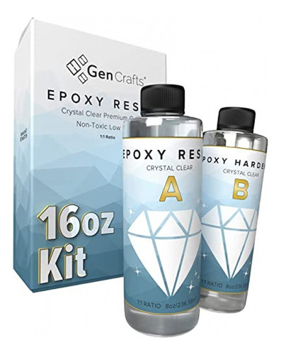 Kit De Resina Epoxi De 16 Ozde Gencrafts, Transparente Como