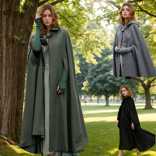 Abrigo De Mujer Capa Poncho Abrigo Trench Frente