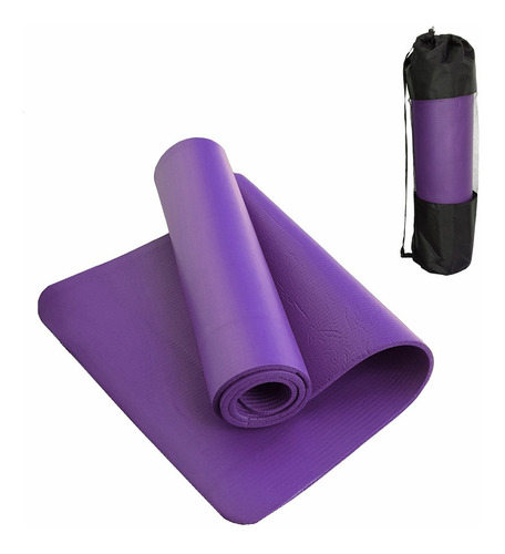 Colchoneta Mat De Yoga Pilates 10 Mm. Nbr Enrollable + Bolso