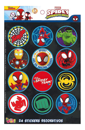 Stickers De Spidey Y Sus Amigos (plancha 2 X 12)