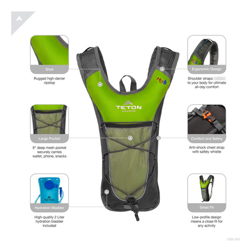 Mochila De Hidratación 2 Litros Para Correr Y Senderismo