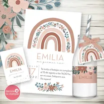 Comprar Kit Imprimible Arcoiris Nordico Boho Colores Tierra Flores