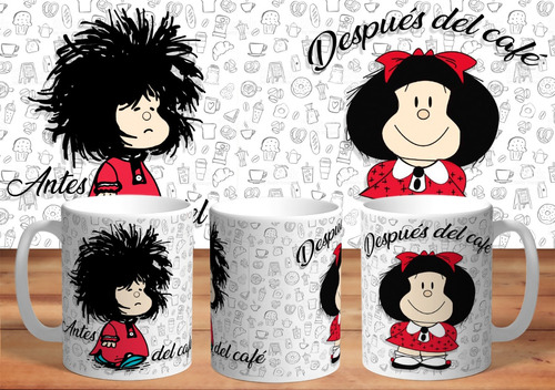 Tazas De Cerámica Mafalda, Antes Y Después Del Café