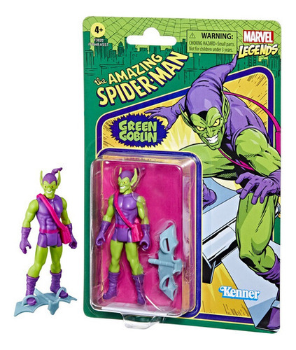 Figura De Accion Spiderman Green Goblin Marvel Legends Retro