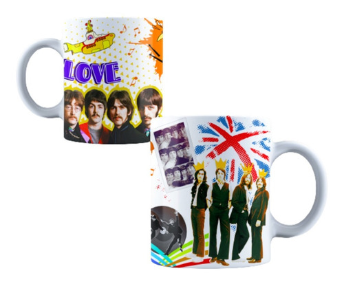 Taza Blanca Sublimada 11 Oz The Beatles F219