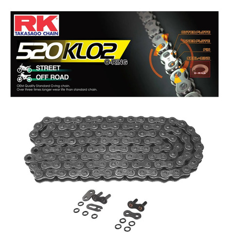 Cadena Rk 520 X 120 Enduro Kawasaki Klx 250 300 450 C/ Oring