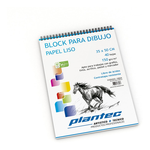 Plantec 15235 Block 35x50 Liso Anillado Superior 150grs. X40