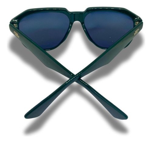 Lentes De Sol Luxy Vision Unisex Con Protección Solar Redondo Negro Verde Oscuro Verde Oscuro