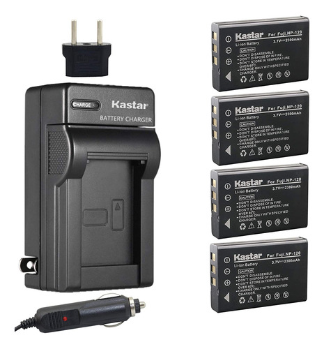 4x Batería  Cargador Para Fujifilm Np120 Finepix 603, ...