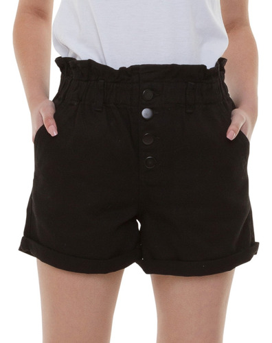 Short Jeans Feminino Plus Size Cintura Alta Lycra E Elástico