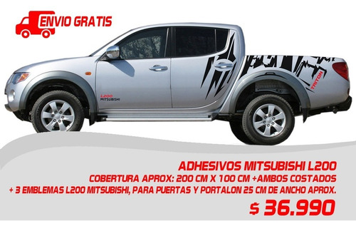 Manchas Adhesivos Stickers, Mitsubishi L200  Fango, Barro