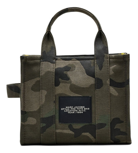 Bolsa Marc Jacobs The Tote Mini 2s4htt003h03 304 Verde Color Verde Musgo Correa De Hombro Verde Musgo Diseño De La Tela Camuflado
