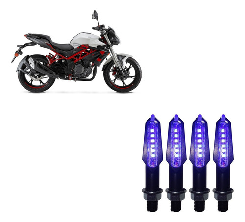 Direccionales Moto Led Universal 4pz Benelli Tnt 25n Azul