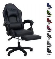 Silla Gamer Ergonómica Reclinable Giratoria Súper Cómoda Selectshop Color Negro Cuero Sintético