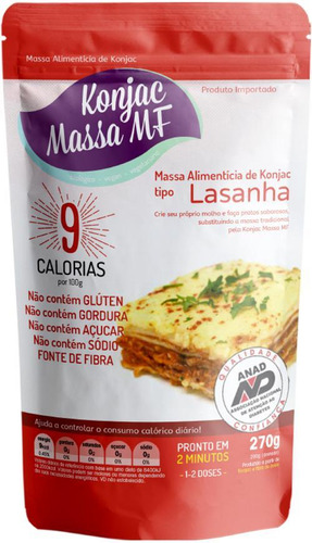 Kit 3x: Massa Konjac Tipo Lasanha 270g