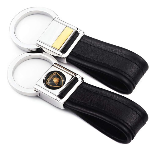 Cadtealir Stainless Steel Leather Keychain Lanyard Clips Rin