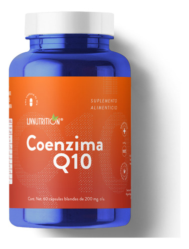 Liv Nutrition- Coenzima Q10 Con 60 Cápsulas De 200 Mg Sabor Sin sabor