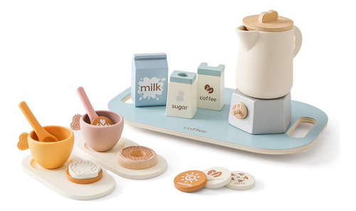 Juego De Fiesta De Té De Madera Para Niñas Pequeñas,