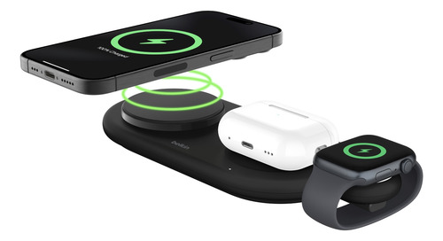 Cargador Magsafe Belkin 3 En 1 Negro Negro