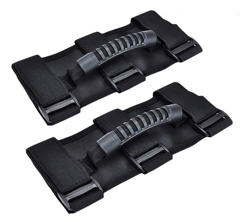 Agarradera Changuera Para Jeep Rollbar Jk Tj Wangler, 2 Pzas Color Negro