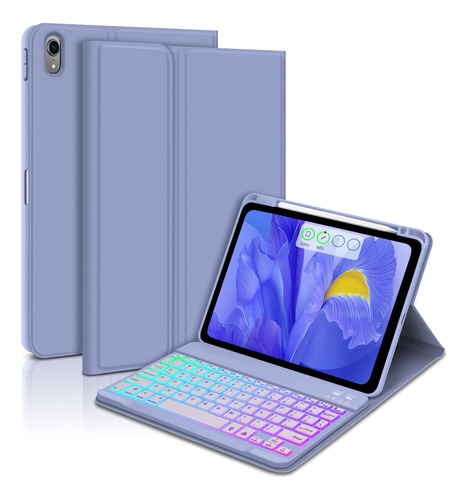 Goojodoq Funda Teclado Retroiluminado 7 Color Para iPad Air