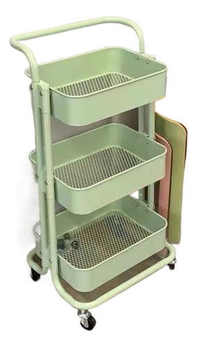Carrito Auxiliar Metalico  3 Niveles Con Ruedas 360